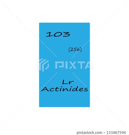 Chemical element illustration. Actinium symbol Lr. Periodic table element Vector. Number 103 illustration. Chemical element illustration. Actinium symbol Lr. Periodic table element Vector. Number 103 illustration. 133867590