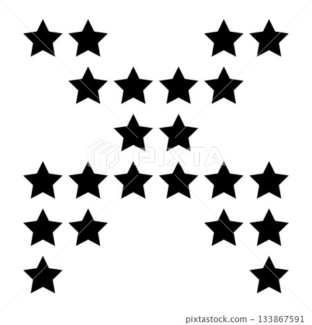 Star shapes scattered. Black star icons. Abstract geometric pattern. Vector creative illustration. Star shapes scattered. Black star icons. Abstract geometric pattern. Vector creative illustration. 133867591