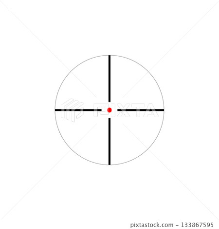 Target scope icon. Red dot aim. Crosshair sight symbol. Vector focus illustration. 133867595