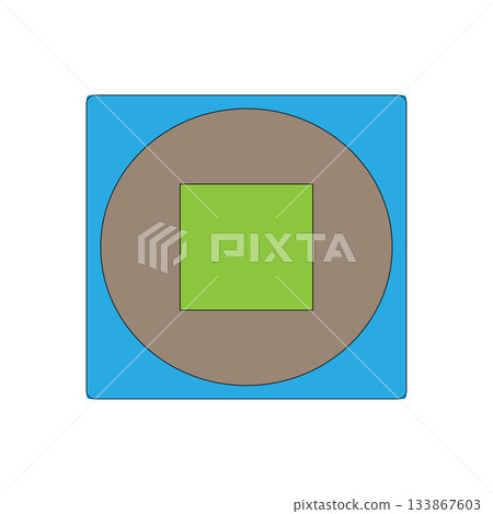 Geometric shapes illustration. Square circle square. Abstract design Vector. Colorful modern element. Geometric shapes illustration. Square circle square. Abstract design Vector. Colorful modern element. 133867603