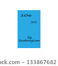 Seaborgium element icon. One hundred six number. Two hundred sixty three mass. Vector periodic table. 133867682