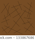 Chaotic line pattern. Random abstract lines. Brown background surface. Vector texture illustration. 133867686