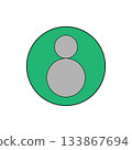 User icon symbol. Profile avatar illustration. Person shape Vector. Green circle design. 133867694