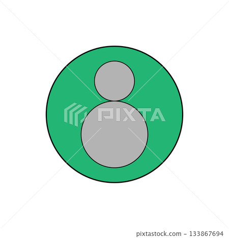 User icon symbol. Profile avatar illustration. Person shape Vector. Green circle design. 133867694