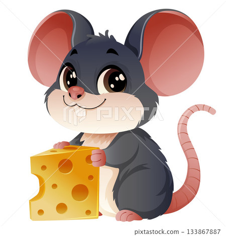mouse rat cartoon bring cheese 133867887