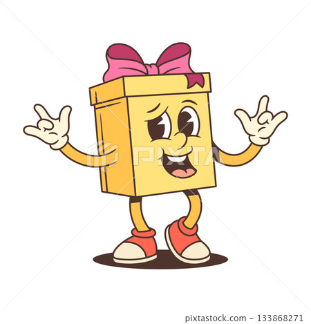 Friendly Cartoon Gift Box Character Making Shaka Hand Gesture Vector Illustration Friendly Cartoon Gift Box Character Making Shaka Hand Gesture Vector Illustration 133868271