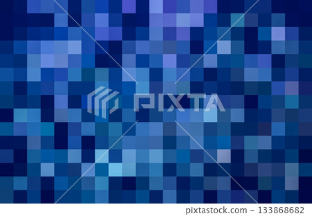 Abstract blue mosaic of lights in a dark night evokes mystery and technology 133868682