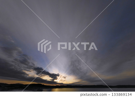 Morning sky with various clouds covering the sky, winter, ultra-wide angle, sky-focused, 250212am 133869134