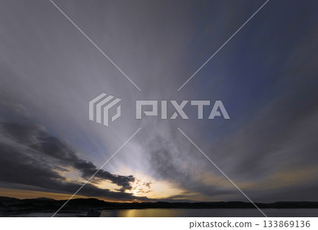 Morning sky with various clouds covering the sky, winter, ultra-wide angle, sky-focused, 250212am 133869136