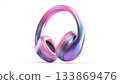 Stylish White Headphones With Realistic Color Accents For A Modern Look 133869476