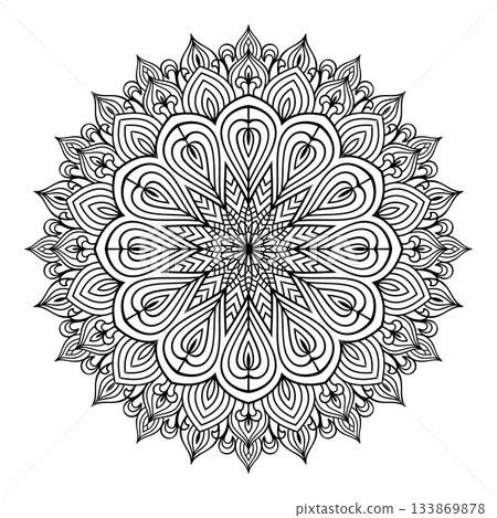Mandala coloring page pattern art, floral doodle mandala for coloring pages interior 133869878