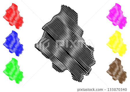 Shi Yomi district (Arunachal Pradesh State, Republic of India) map vector illustration, scribble sketch Shi-Yomi map Shi Yomi district (Arunachal Pradesh State, Republic of India) map vector illustration, scribble sketch Shi-Yomi map 133870340