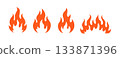 Flame fire hot vector icon logo. Flame symbol illustration simple background burn shape fireball. 133871396