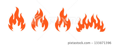 Flame fire hot vector icon logo. Flame symbol illustration simple background burn shape fireball. 133871396