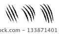 Scratch claw mark tiger bear paw icon. Animal lion slash claw vector wild monster shape design. 133871401