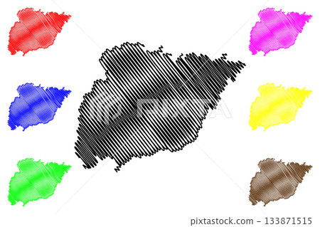 Tarn Taran district (Punjab State, Republic of India) map vector illustration, scribble sketch Tarn Taran map 133871515