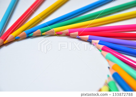 Colorful colored pencils with copy space 133872788