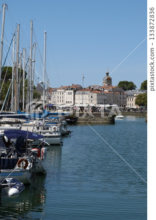 Vertical photography of La Rochelle harbor. Vertical photography of La Rochelle harbor. 133872836