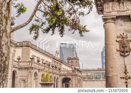 Chapultepec Castle in Mexico City, a historic landmark and cultural heritage site, attracting tourists worldwide. Architecture, history, and iconic travel destination concept 133872926