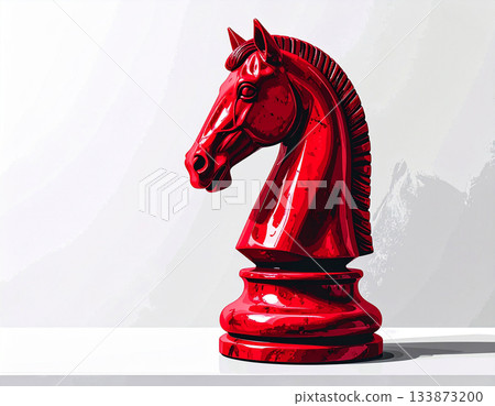 Hello Holiday. Red chess horse on white background. Wooden symbol. Symbol of New Year. Happy new years. Hello Holiday. Red chess horse on white background. Wooden symbol. Symbol of New Year. Happy new years. 133873200