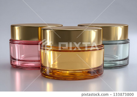 Luxury cosmetics. Packaging mockup. Makeup containers. Design element. Luxury cosmetics. Packaging mockup. Makeup containers. Design element. 133873800