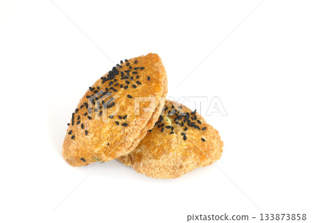 Turkish Pastry Pogaca on white background. Traditional Bakery. 133873858