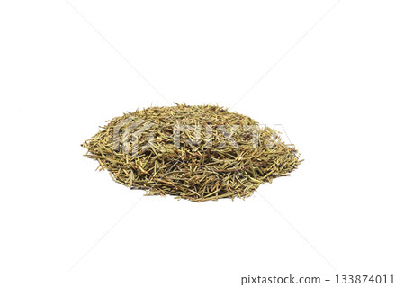 Spice dry rosemary in spoon isolated on white background 133874011