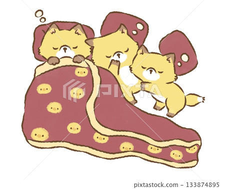 A fox taking a nap A fox taking a nap 133874895