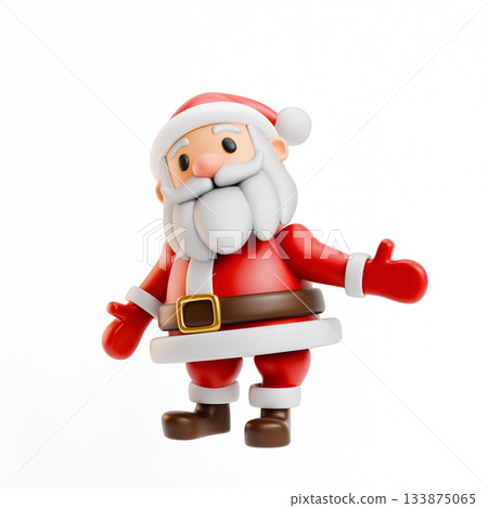 Santa Claus spreads his arms and welcomes 3D Santa Claus spreads his arms and welcomes 3D 133875065