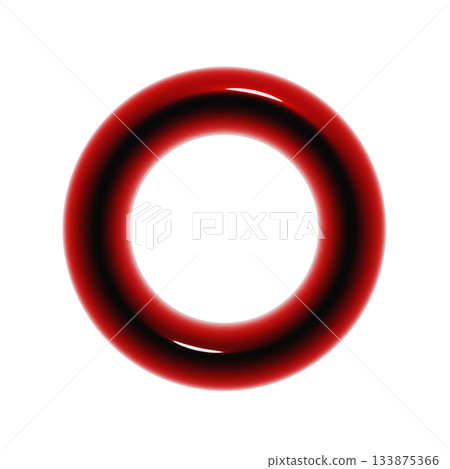 A plump, glossy 3D icon with a round ring. Illustration of a blood-red decorative element. A plump, glossy 3D icon with a round ring. Illustration of a blood-red decorative element. 133875366