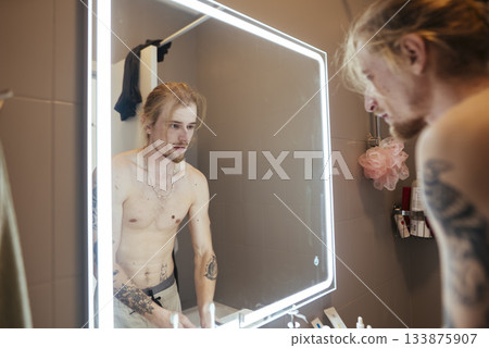 Unfiltered moment of personal acceptance captured honestly 133875907