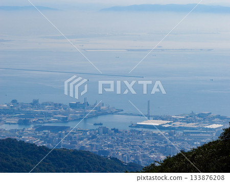 View of Kobe city and Osaka Bay from Mount Rokko 133876208