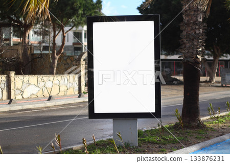 billboard on the street.white background. billboard on the street.white background. 133876231