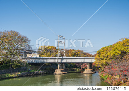 Keihan Electric Railway bridge over the Horikawa River, Fushimi Ward, Kyoto City Keihan Electric Railway bridge over the Horikawa River, Fushimi Ward, Kyoto City 133876445