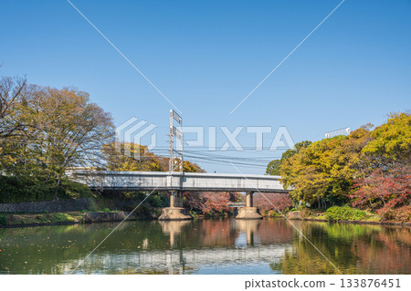 Keihan Electric Railway bridge over the Horikawa River, Fushimi Ward, Kyoto City 133876451