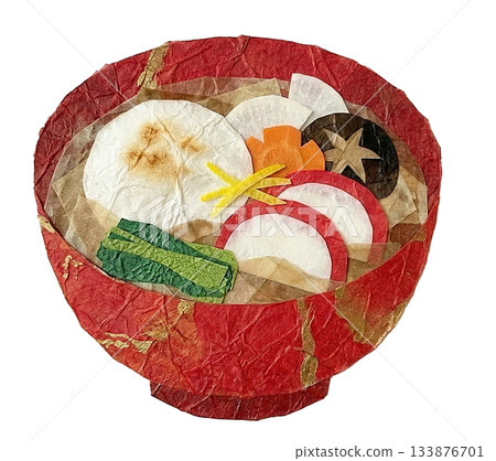 用和紙製作的 ozoni 剪紙插圖 133876701