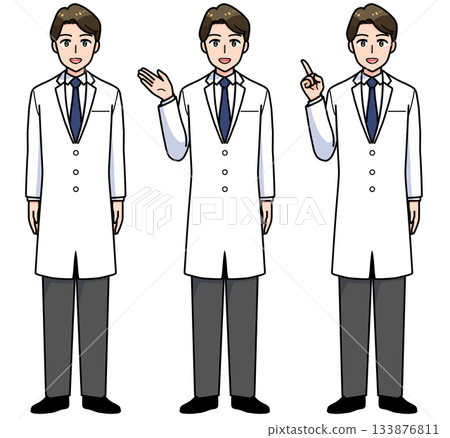 Smiling male doctor pose set 133876811