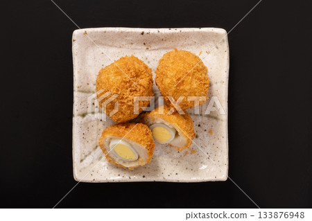 Quail egg minced meat cutlet Quail egg minced meat cutlet 133876948