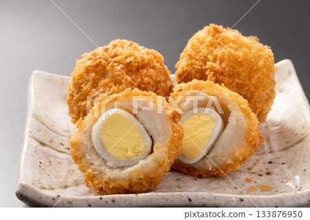 Quail egg minced meat cutlet Quail egg minced meat cutlet 133876950