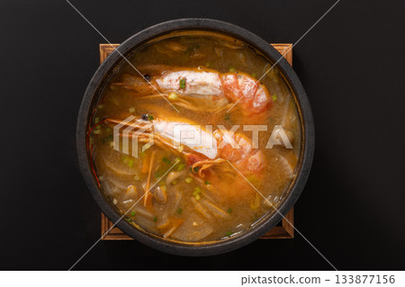 Red shrimp seafood soup (gochujang miso flavor) 133877156