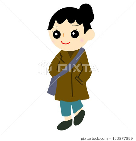 身著秋冬裝的女士 133877899