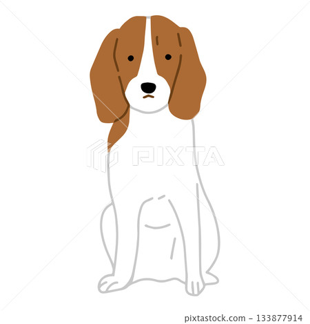 手繪比格犬放鬆插圖 手繪比格犬放鬆插圖 133877914