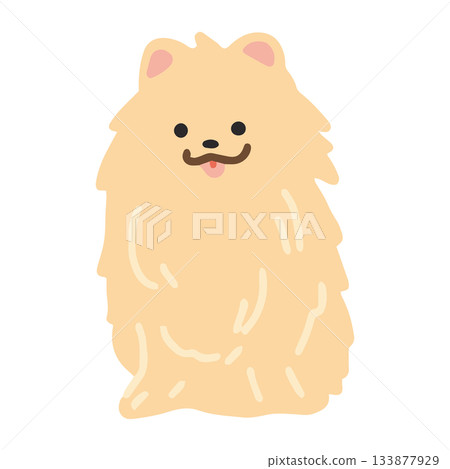 Pomeranian hand-drawn dog illustration 133877929