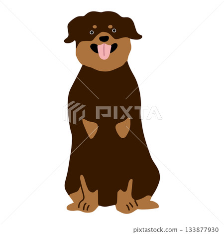 羅威納犬手繪插圖 羅威納犬手繪插圖 133877930