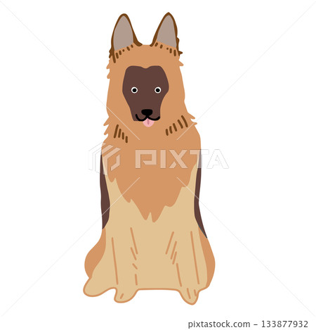 German Shepherd Dog Hand-drawn Cute Dog Illustration German Shepherd Dog Hand-drawn Cute Dog Illustration 133877932