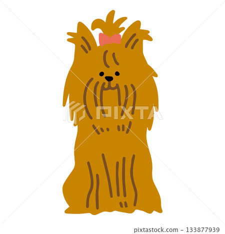 約克夏梗 - 手繪，輕鬆隨興的狗狗插畫 133877939
