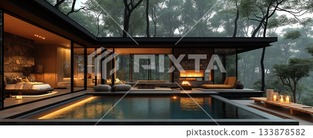 Stylish hotel with a pool Stylish hotel with a pool 133878582