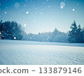 Simple background material of snowy scenery 133879146