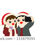 Couple taking a selfie to celebrate Christmas 133879391