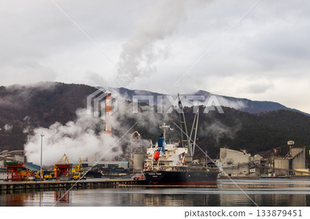 Cement factory scenery after the rain Cement factory scenery after the rain 133879451